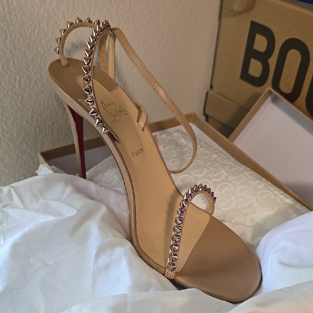 Christian Louboutin Tan Studded Women's Heels